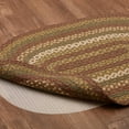 thumbnail image 3 of VHC Brands Tea Cabin Jute Rectangular Rug 60x96 Country Braided Flooring, Moss Green and Deep Red, 3 of 11