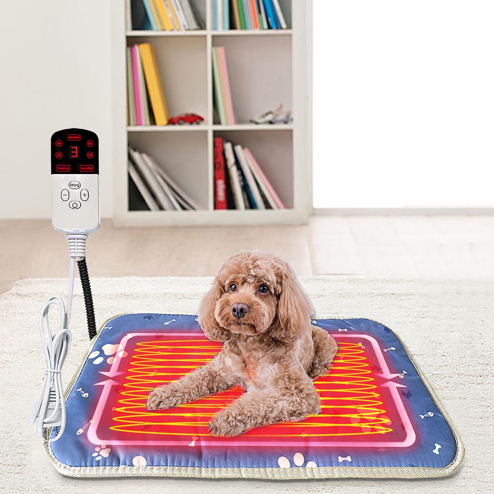 Nkmbld Electric Heated Pet Pad, Winter Self Warming Pet Mat Cats Dogs Bed Self Heating Pet Mat Extra Warm Thermal Pet Pad for Indoor Outdoor Non Slip Bottom Washable Pet Mat
