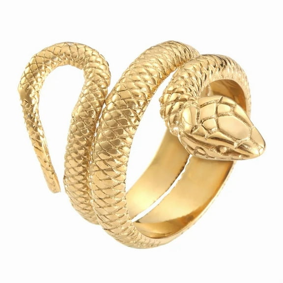 Animal Snake Cobra Series 14K Yellow Gold Men Rings Punk Trendy for Women Fashion Jewelry Halloween Creativity Gift