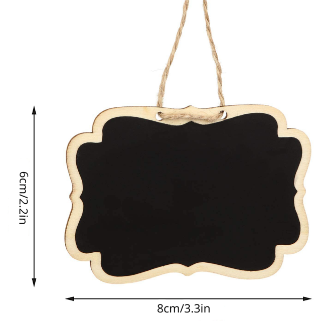 Pizarra pequeña de madera para uso en oficina, letrero colgante para mensajes, adornos para manualidades, negocios, 2 uds.
