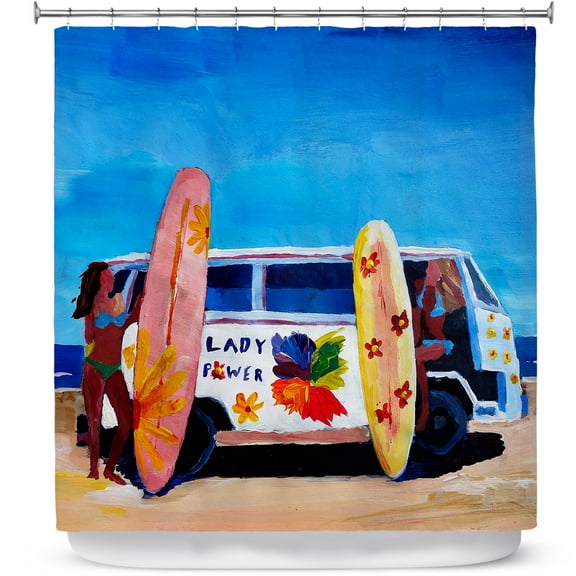 Shower Curtains 70" x 73" from DiaNoche Designs by Markus Bleichner - The Lady Power VW Bus