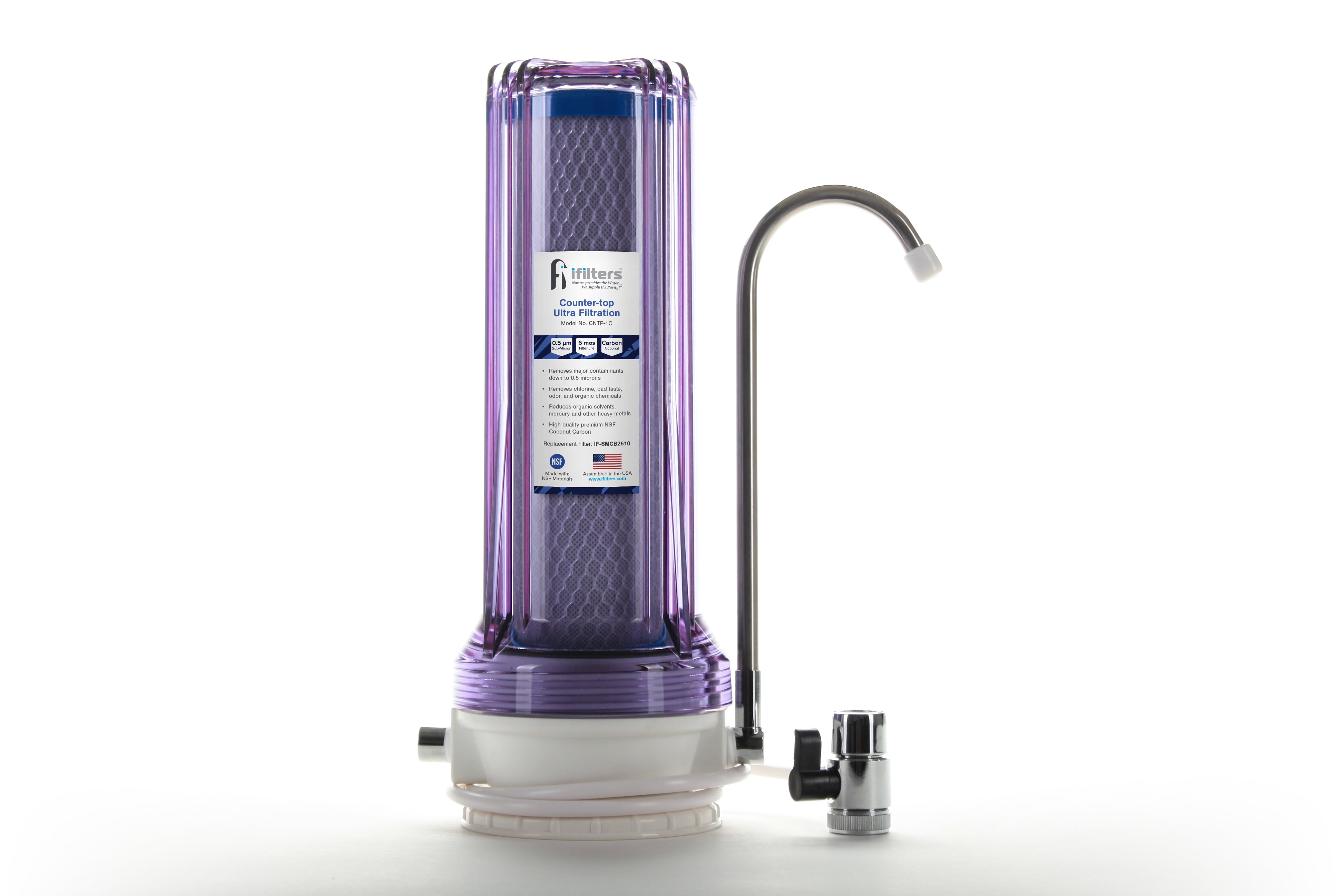 Countertop Ultra Drinking Water Filter For VOCs Cysts Pesticides