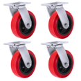thumbnail image 1 of Polyolefinpolyurethane 5 Plate Caster Wheel 4 Pack, Top Plate Caster Extra Width 2 Inches, 3000 Lbs Total Capacity Sy America (5 Inches Pack Of 4 Swivel No Break Casters), 1 of 4