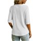 thumbnail image 5 of Neewe Womens Plain V Neck Button Dressy Casual Summer Short Sleeve Button Down Shirts Business Work Tops, 5 of 6