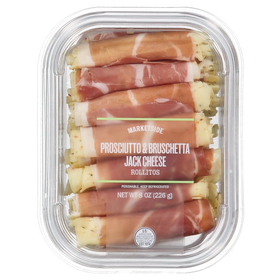 Marketside Prosciutto and Bruschetta Jack Cheese Rollitos, 8 oz, 14 Count (Rolled, Plastic Tray)