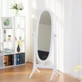 thumbnail image 3 of Costway Swivel Full Length Ovel Mirror Wooden Cheval Floor Free Standing Dressing White, 3 of 10