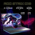 thumbnail image 3 of ASUS ROG Strix G18 18" 144Hz WUXGA Gaming Laptop, Intel i9-14900HX, GeForce RTX 5070, 64GB RAM, 5TB Storage (4TB SSD+1TB Docking Station), 4-Zone RGB Backlit Keyboard, FHD IR Camera, Win 11, Gray, 3 of 9