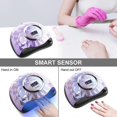 thumbnail image 5 of Lámpara de uñas UV LED para esmalte de uñas en gel con 4 temporizadores, 60 LED, 120 W, sensor inteligente, máquina de manicura profesional para salón de manicura, color morado, 5 of 5