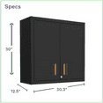 thumbnail image 3 of itbe Floating Garage Storage Cabinet - Heavy-Duty Wall Mount Steel Cabinet, Lockable 2-Door Design, Removable Shelf, 44 lbs Capacity, Ready-to-Assemble Metal Garage Organizer (Black), 3 of 4