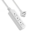 thumbnail image 5 of Hyper Tough Flat Plug Extension Cord, 2 ft Braided Cord, 3 Outlets, 3 Prong Grounded, Indoor, White, 5 of 6
