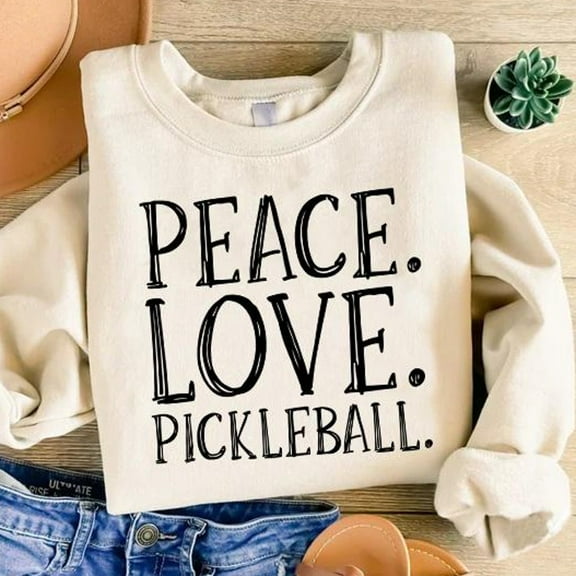 TeeFit Peace Love Pickleball Sweatshirt, Womens Sport Sweater, Pickleball Lover Shirt, Sport Lover Gift, Pickleball Player Shirt, Pickleball Shirt TSHIRT All Size S-5XL