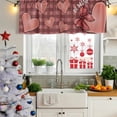 thumbnail image 5 of Happy Valentine's Day Curtain Valances for Windows, Kitchen Valance Window Treatments Panel 2 Pack, Brown Love Hearts Buffalo Plaid Rod Pocket Short Curtains for Bathroom Bedroom 60 x 18 Inch, 5 of 8