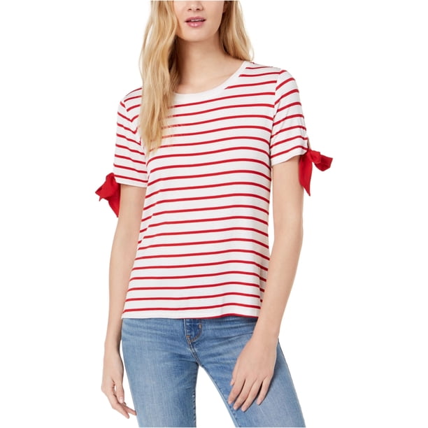 Camiseta básica maison Jules con mangas anudadas para mujer rojo XXL