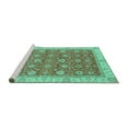 thumbnail image 2 of Ahgly Company Machine Washable Indoor Rectangle Oriental Turquoise Blue Traditional Area Rugs, 6' x 9', 2 of 4