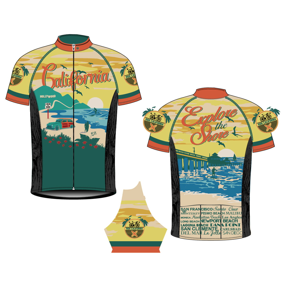 Canari Cyclewear Hawaii Retro Souvenir Jersey - 12269, Men's, Size: Small, Multicolor