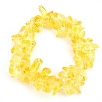 ERDOUY Handmade Beaded Bracelet, Suitable for Men and Women, Natural Colorful Crystal Irregular Crushed Stone Double Layer Woven Cross Elastic Bracelet (Yellow)