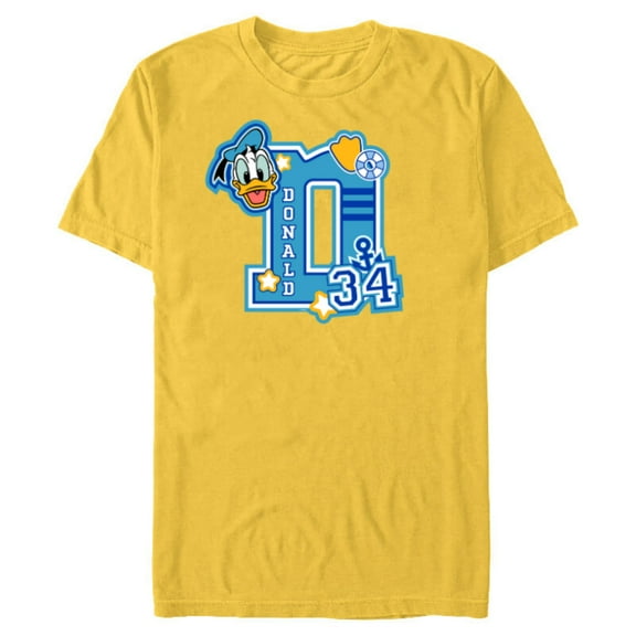 Disney Donald Duck Varsity 34 - Short Sleeve Blended T-Shirt for Adults - Customized-Yellow