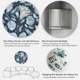 thumbnail image 5 of Designart 'Navy Blue Botanical Pattern With Feathers' Traditional Circle Metal Wall Art 29x29 - Disc of 29, 5 of 5