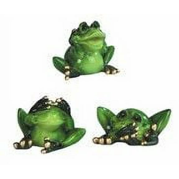 FC Design 3-Piece Hear-No, See-No, Speak-No Evil Frog Set 2"W Statue Animal Decoration Figurine Set
