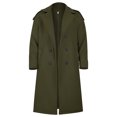thumbnail image 5 of DPTALR George Men's Oversized Notched Long Faux Wool Blend Trench Coat，Single Breasted Knee Length Lapel Winter Jacket,Army Green,Big and Tall Men L, 5 of 8