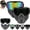 Black+colored, variant on Detachable Full Face Goggle Mask, Anti-Fog Windproof Protective Safety Glasses For Riding, Grass Cutting