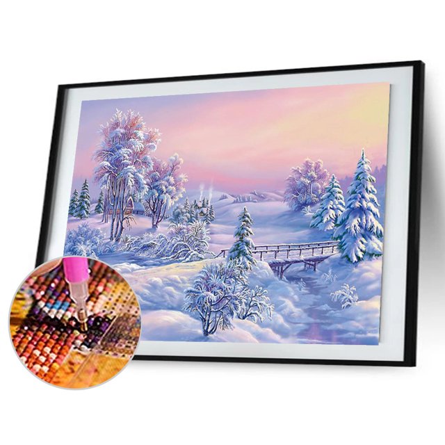 Cuadros Decorativos 5D bricolaje taladro redondo completo diamante pintura nieve Kit hogar decoración arte artesanía Ndcxsfigh Nuevos Originales