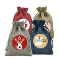 thumbnail image 1 of JINSIJU Christmas Tree Pendant 24 Countdown Linen Gift Bag DIY Clips Stickers for Gift, 1 of 6