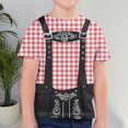 thumbnail image 2 of Xudanell Kids Boys T Shirts Toddler Athletic Shirt Childrens Summer Short Sleeve Oktoberfest Bib Printed T-Shirt Spliced Plaid Short Sleeve, 2 of 7
