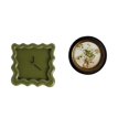 thumbnail image 1 of Adorno de reloj de pared cuadrado silencioso para baño, , cocina, estudio con resina en relieve decorativa antigua europea, adorno para c, 1 of 8