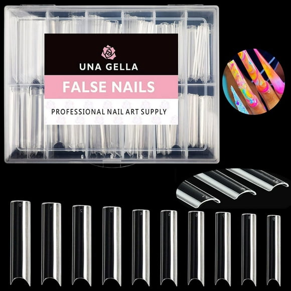 shiyou-Tapered Square Nail Tips XXL 216 PCS No C Curve Nail Tips Extra Long Square Straight Nails Half Fake Nail Tips No Trace for Acrylic Nail Tips for Home DIY with Box