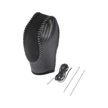 Anti-Slip Gear Shift Knob Cover Car Stick Shifting Handle Protector for Ford Fusion 2013-2016 Black Gray Faux Leather