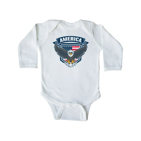 

Inktastic America with Eagle Shield and Banner Gift Baby Boy or Baby Girl Long Sleeve Bodysuit