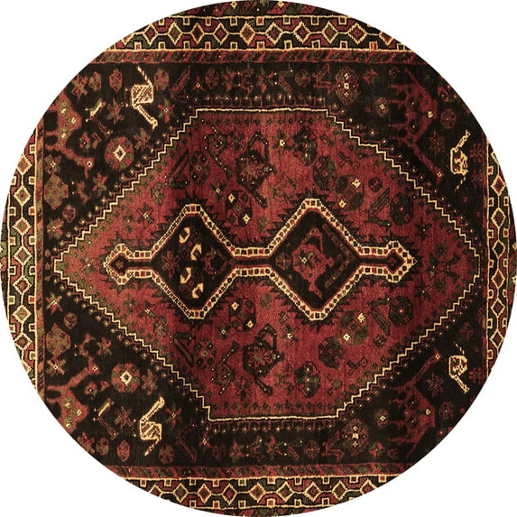Ahgly Company Indoor Round Persian Brown Traditional Area Rugs, 4' Round