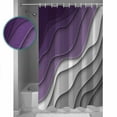 thumbnail image 3 of Shower Curtains Sets for Bathroom Decor Purple Grey White Wave StripesWaterproof Bathroom Curtain with Hooks,Abstract Geometric Linesfor Bathroom Decor,36x72IN, 3 of 7