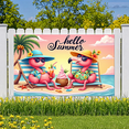 thumbnail image 6 of Tropical Theme Summer Banner Flamingo Beach Style for Outdoor Party Vacation Decoration, 6 of 7