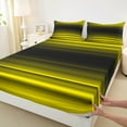 thumbnail image 3 of jejeloiu Geometric Lines Pattern Full Size Sheets,Minimalism Stripe Bed Sheets,Noen Yellow Striped Sheet Sets For Teens,Microfiber Bedroom Decor,4 Pieces, 3 of 7