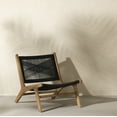 thumbnail image 1 of South Shore Agave Teak Wood and Woven Rope Lounge Chair, in Black and Natural, 1 of 11