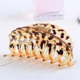 thumbnail image 2 of Fashionable Women Girl Resin Leopard Hair Clip Hair Claw Jaw Clip Accessories(Dark Coffee #4), 2 of 2