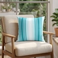 thumbnail image 4 of Pillow Covers 18x18 Set of 2, Turquoise Ombre Stripe Square Throw Pillow Covers for Couch/Sofa/Living Room, Farmhouse Simple Striped Decorative Soft Pillowcases for Couch Throw Pillows, 4 of 9