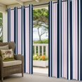 thumbnail image 5 of Outdoor Curtains for Patio Waterproof, Navy Blue Pink Striped Windproof Pravicy Outside Porch Blackout Curtain, Modern Minimalist Ombre Lines Sun Blocking Curtains for Cabana 2 Panels 54"x84", 5 of 9