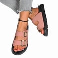 thumbnail image 2 of Womens Flat Sandals Cork Footbed Slides 2 Straps Adjustable Buckle Slip On Summer with Comfort Shoes, 2 of 7