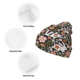 thumbnail image 3 of Yiaed Rabbits on Floral Print Winter Beanie for Men Women, Fleece Lined Beanie Soft Warm Knit Hat Ski Stocking Cuffed Ca, 3 of 6