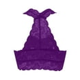 thumbnail image 5 of Wdgfv Women Floral Lace Bralette Padded Breathable Sexy Racerback Lace Bra Purple L, 5 of 5
