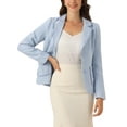 thumbnail image 1 of BLAZER DE TWEED PARA MUJER CON CUELLO CON MUESCA Y MANGAS LARGAS, ELEGANTE Y CASUAL DE OTOÑO, TALLA L, 1 of 6