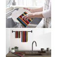 thumbnail image 5 of Rainbow Stripe Kitchen Dish Towels for Drying Dishes Set of 3, Boho Minimalist Geometric Line Waffle Weave Microfiber Hand Tea Bathroom Towels Quick Dry & Absorbent Towel 15.7x23.6, 5 of 7