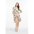 thumbnail image 5 of Women's Hawaiian 3/4 Sleeve Mermaid Ruffle Tunic Dress L Lotus and Orchid, 5 of 5