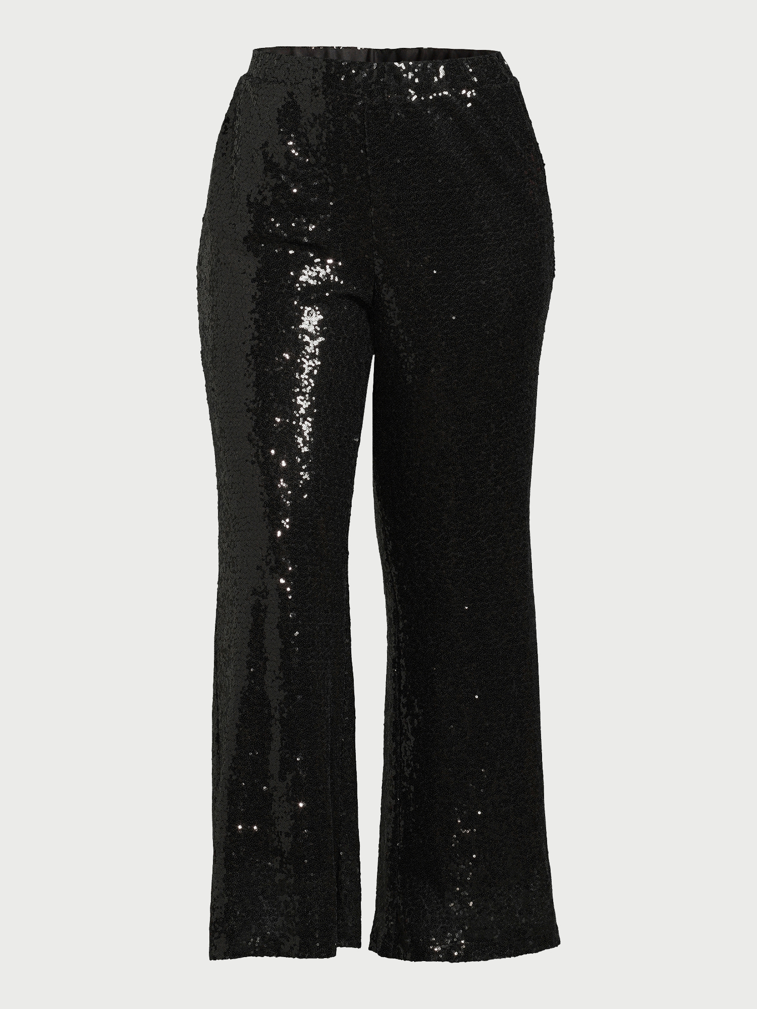ELOQUII Elements Women's Plus Size Flare Leg Sequin Pants, 30.5” Inseam