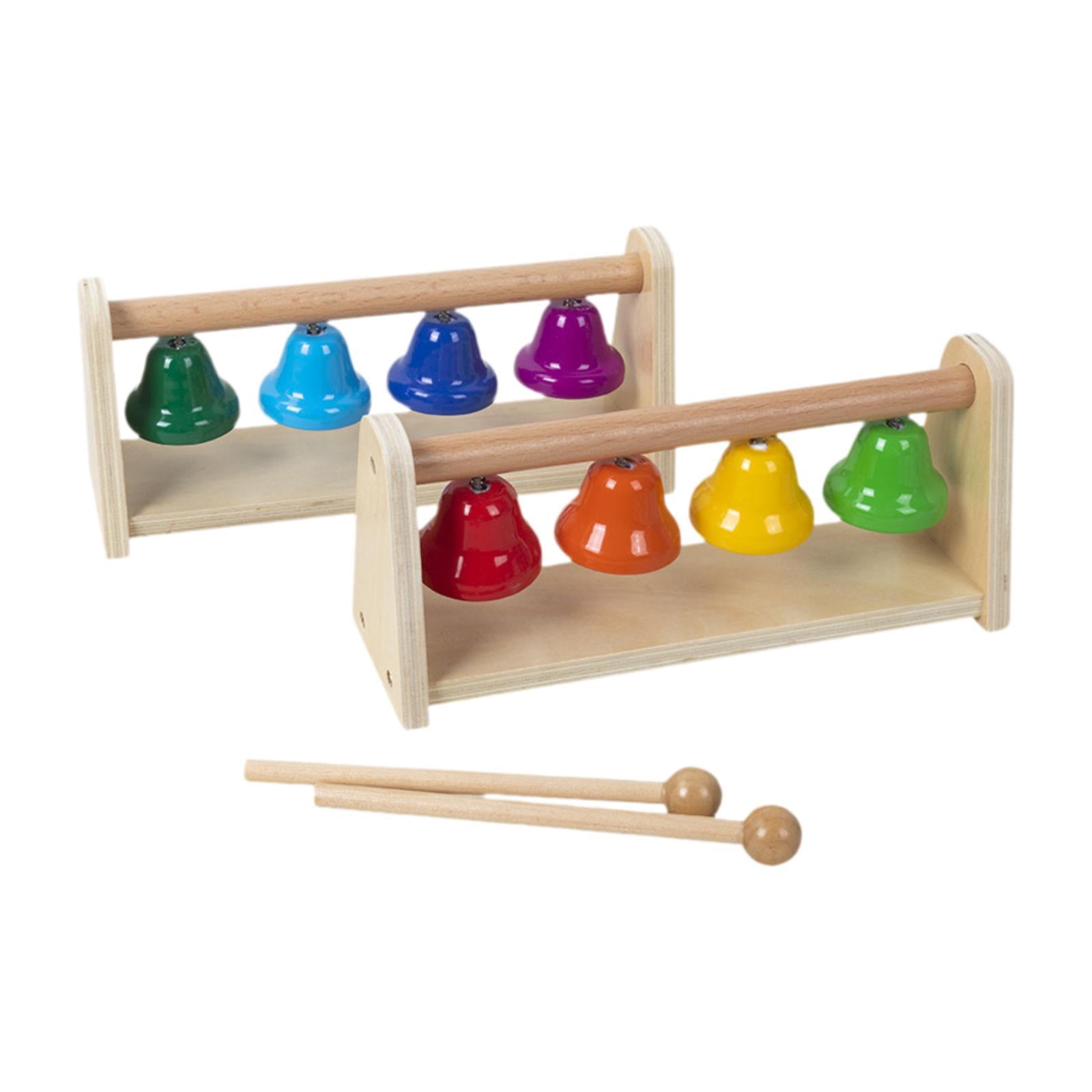 Dualoai 8 Note Hand Bells Percussion Musical Instrument Holiday Birthday Gift Colorful