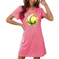thumbnail image 5 of Camisón corto de talla grande para mujer, camisón de manga corta con estampado de pecho a la moda, camisón para mujer, 5 of 5