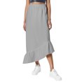 thumbnail image 1 of Falda midi de cintura alta para mujer - Cintura elástica, color liso - Elegante/informal para todas las estaciones - S-XXXL, 1 of 8